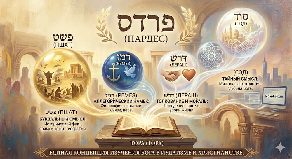 4 смысла Священного Писания: как глубоко понимать Библию новичку 2 Система толкования Торы ПаРДеС схема