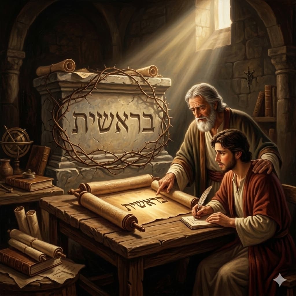 Слово «Bereshit» в древнем палео-ивритском письме Слово «Bereshit» в древнем палео-ивритском письме