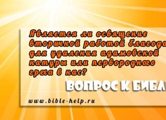 Является ли освящение вторичной работой благодати для удаления адамовской натуры или первородного греха в нас? Является ли освящение вторичной работой благодати для удаления адамовской натуры или первородного греха в нас?