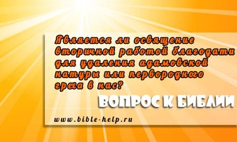 Является ли освящение вторичной работой благодати для удаления адамовской натуры или первородного греха в нас? Является ли освящение вторичной работой благодати для удаления адамовской натуры или первородного греха в нас?